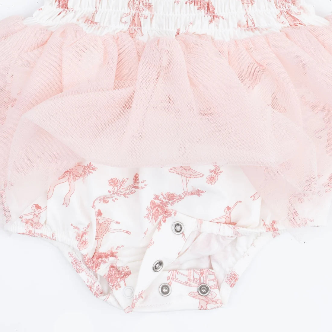 Angel Dear Ballet Toile - Long Sleeve Smocked Bubble with Tutu