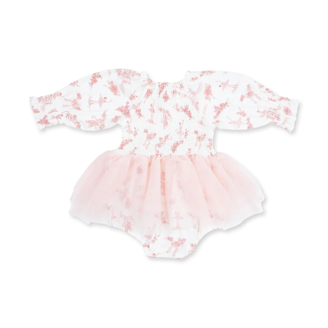 Angel Dear Ballet Toile - Long Sleeve Smocked Bubble with Tutu
