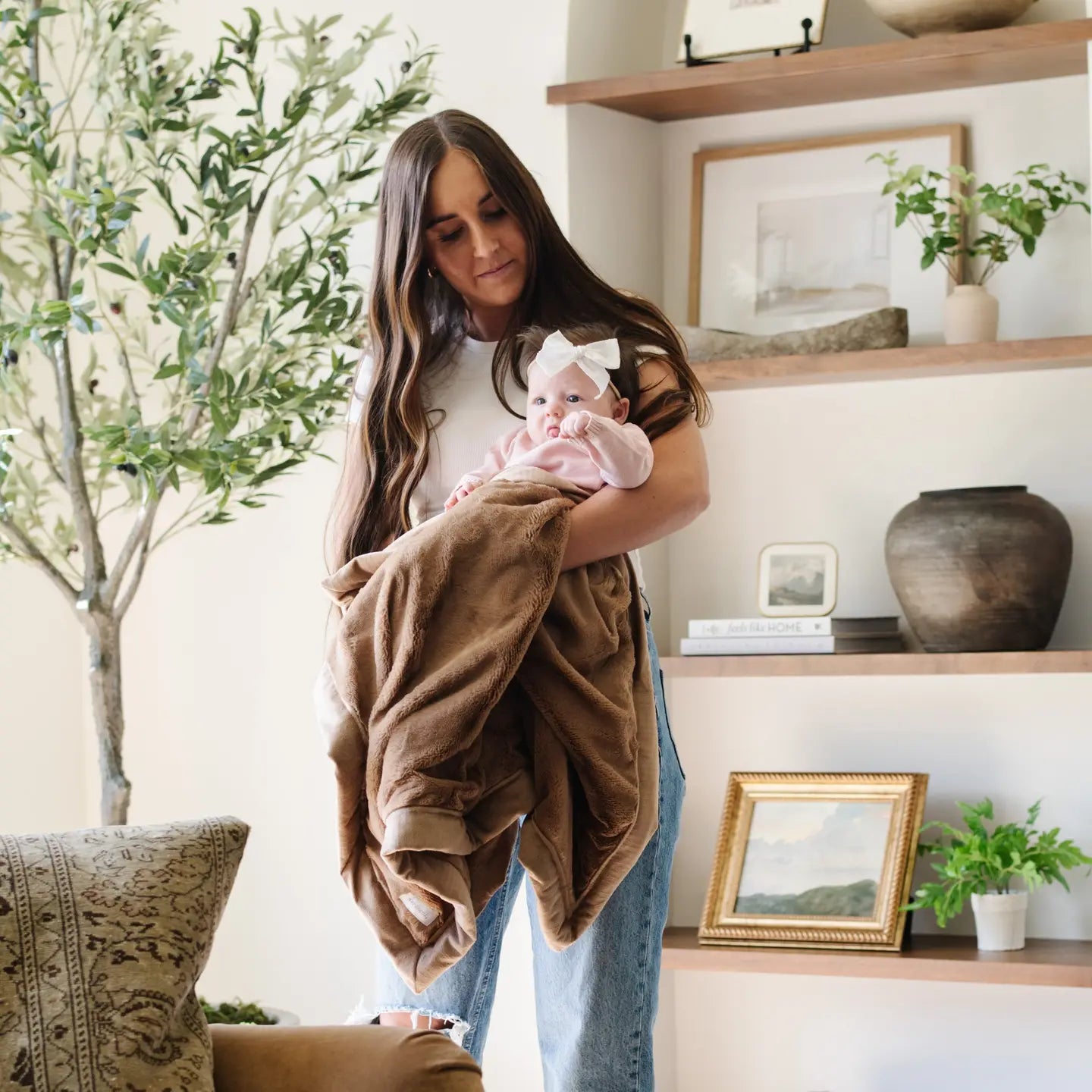 Saranoni Receiving Lush Blanket - Hazelnut