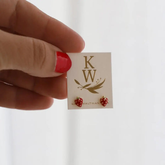 Katie Waltman Jewelry Mini Strawberry Studs