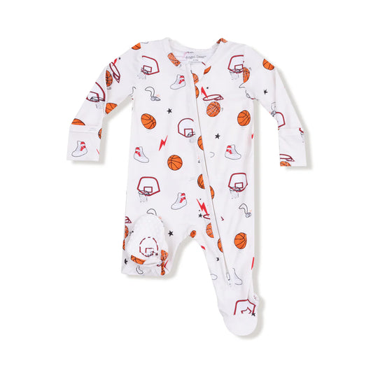 Angel Dear Bamboo 2 Way Zipper Footie - Basketball Uni