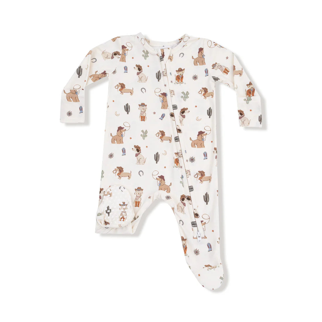 Angel Dear Bamboo 2 Way Zipper Footie - Cowboy Dogs