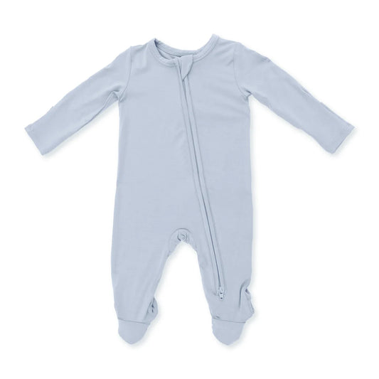 Angel Dear Solid Blue Fog - 2 Way Zipper Footie
