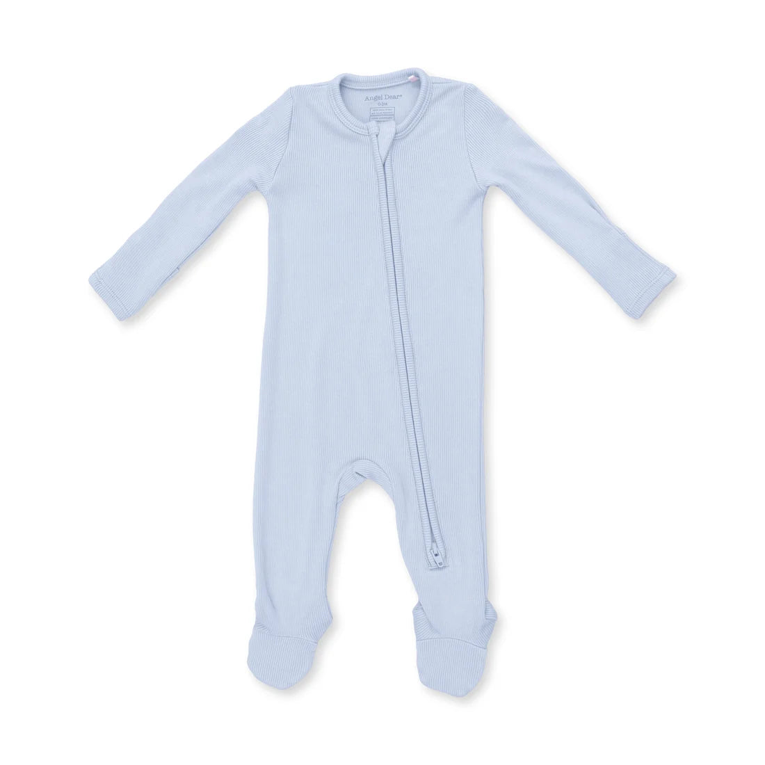 Angel Dear Solid Sheer Blue Rib - 2 Way Zipper Footie