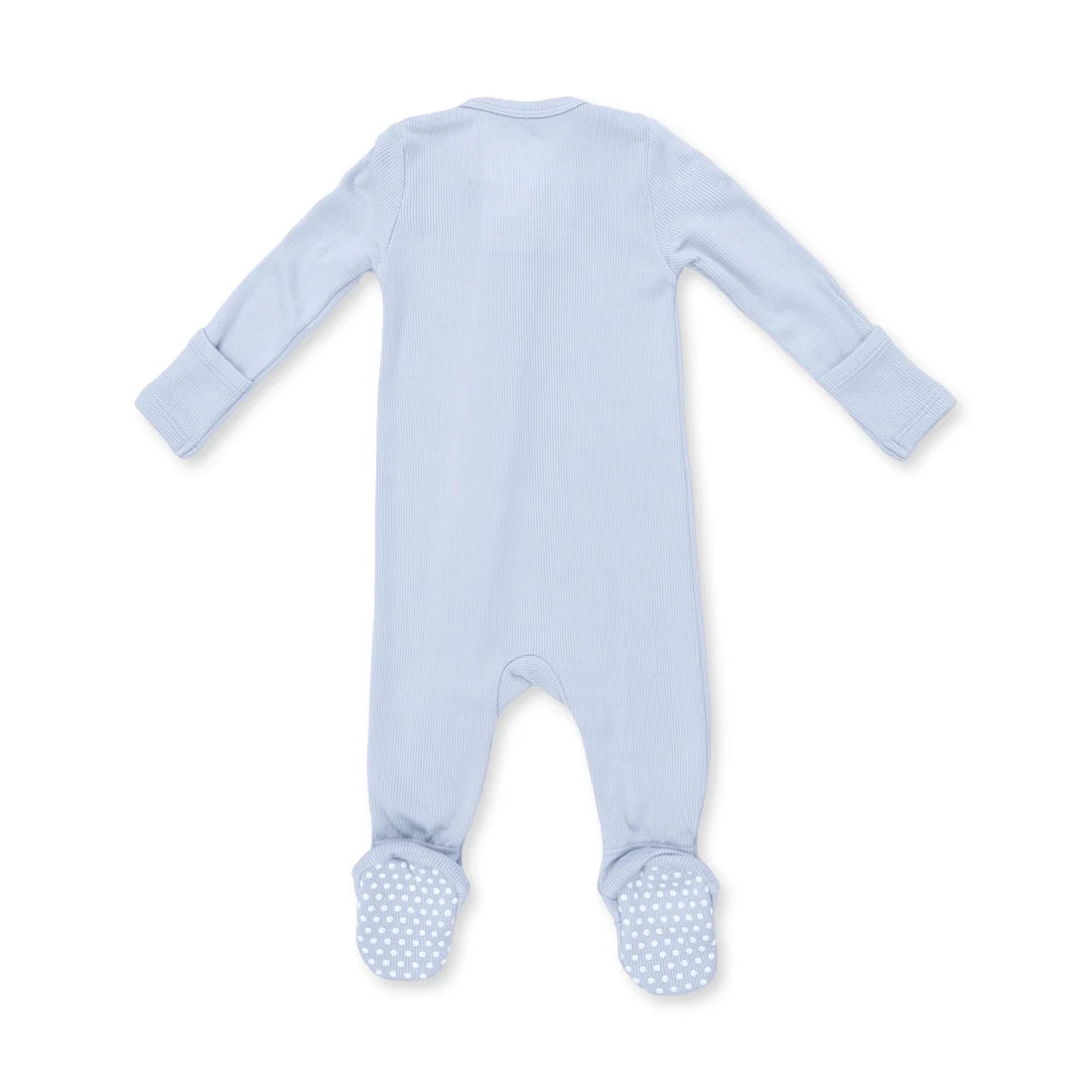 Angel Dear Solid Sheer Blue Rib - 2 Way Zipper Footie