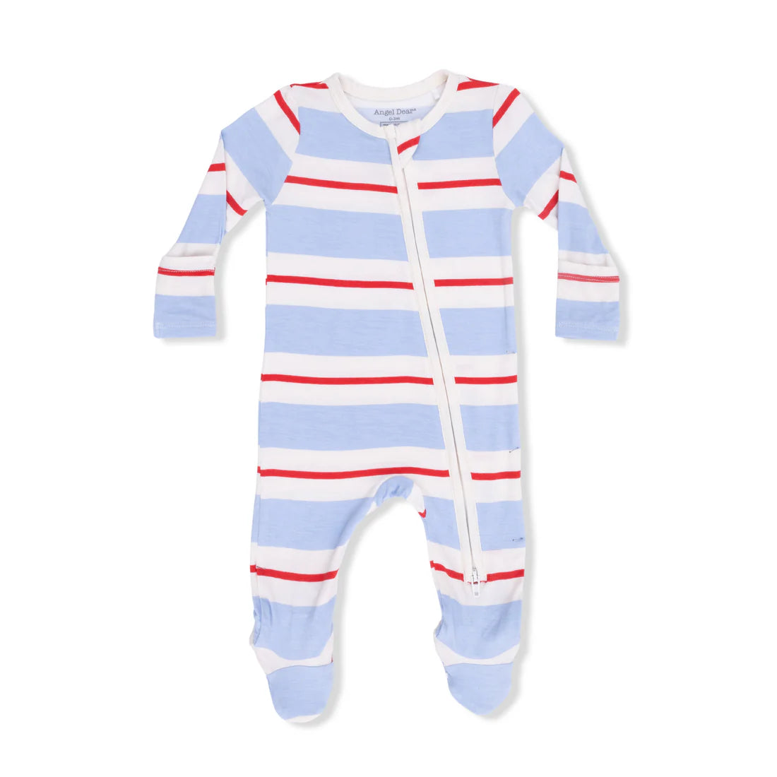 Angel Dear Bamboo 2 Way Zipper Footie - Preppy Rugby