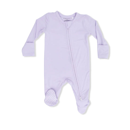 Angel Dear Bamboo 2 Way Zipper Footie - Solid Orchid Petal