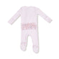 Angel Dear Bamboo 2 Way Zipper Ruffle Back Footie - Multi Stripe - Pink
