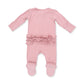 Angel Dear Solid Mellow Rose - 2 Way Ruffle Back Zipper Footie