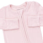 Angel Dear Solid Veiled Pink Rib - 2 Way Ruffle Back Zipper Footie