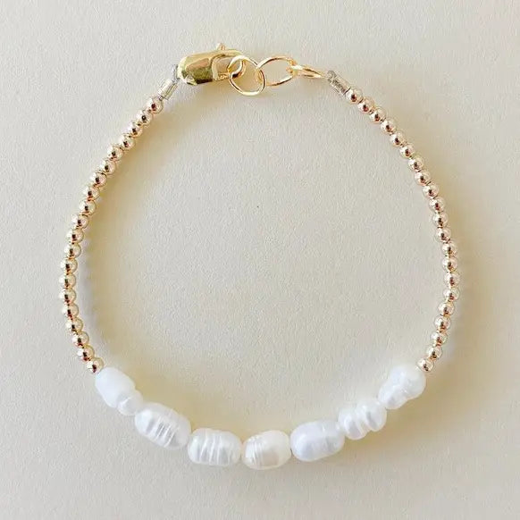 LittleLundsCo 14k Gold Filled Little Pearl Bracelet