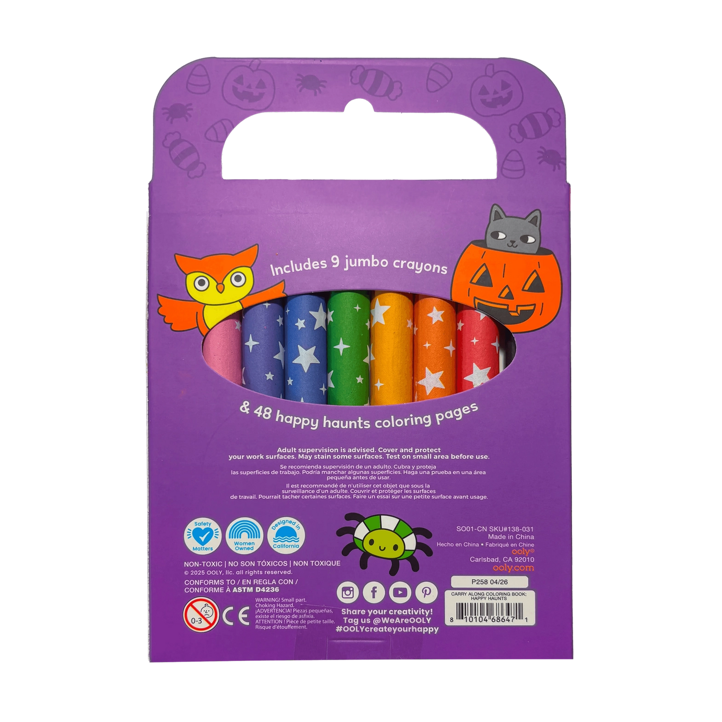 OOLY Carry-Along Coloring Book Set - Happy Haunts