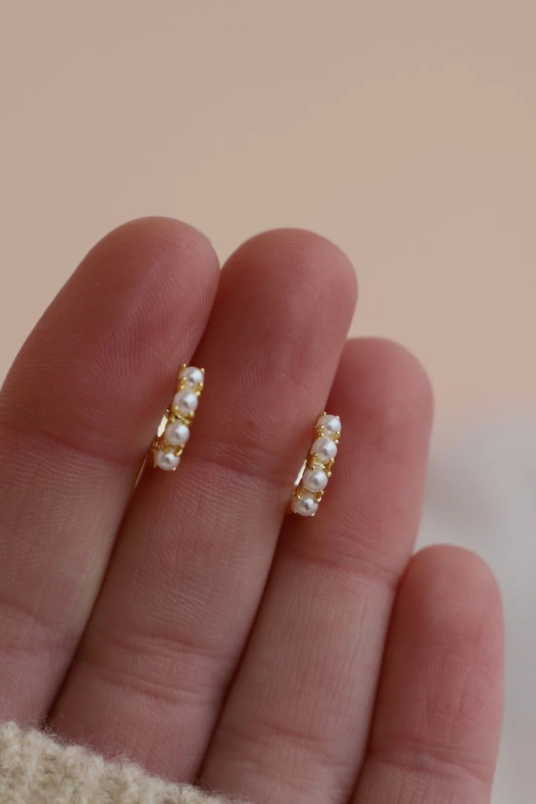 Katie Waltman Jewelry Mini Pearl Hoops