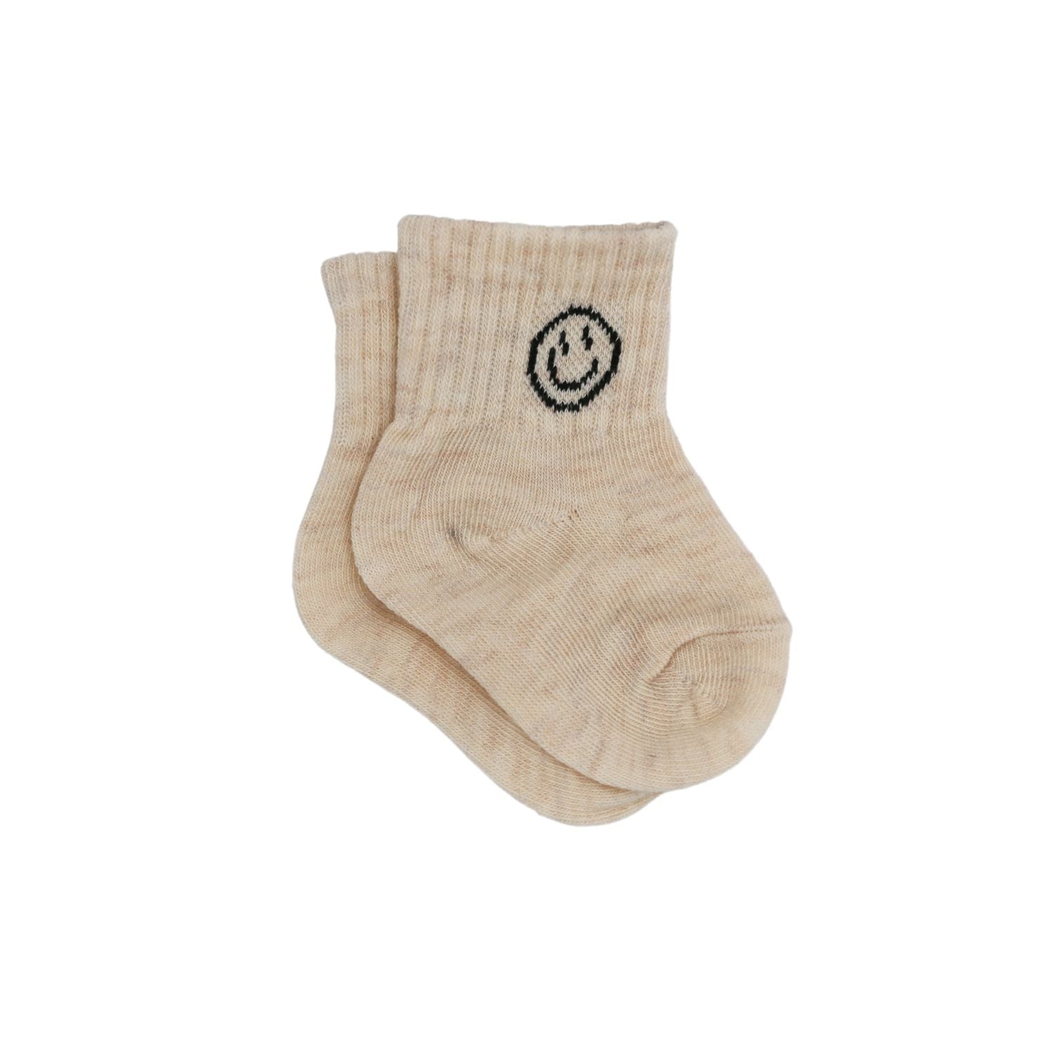 The Baby Cubby Smiling Face Socks - Taupe