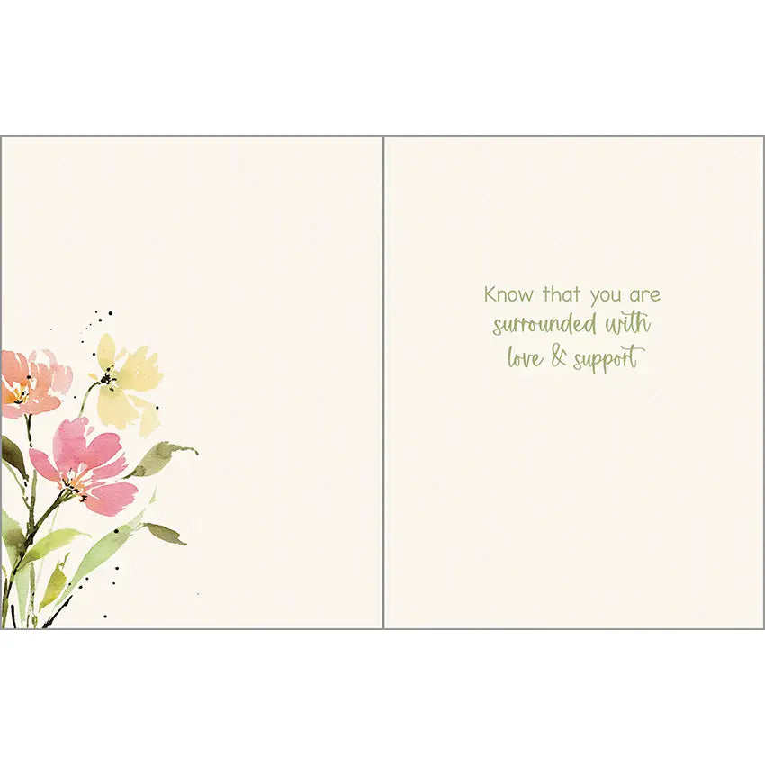 Gina B Designs Sympathy Greeting Card - Pink/Orange/Yellow Stems