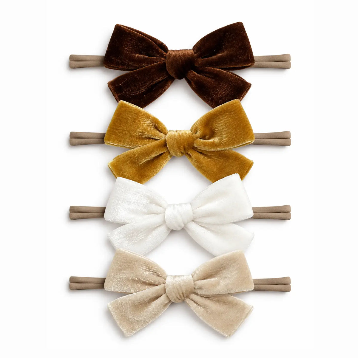 SpearmintLOVE 4-Pack Velvet Nylon Bows