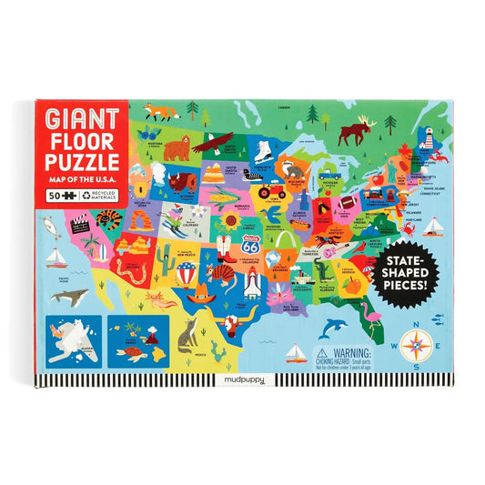 Chronicle Books Map of the U.S.A. 50 Piece Giant Floor Puzzle