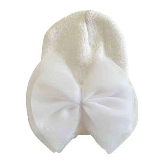 SpearmintLOVE Baby's First Hat - White Tulle Bow