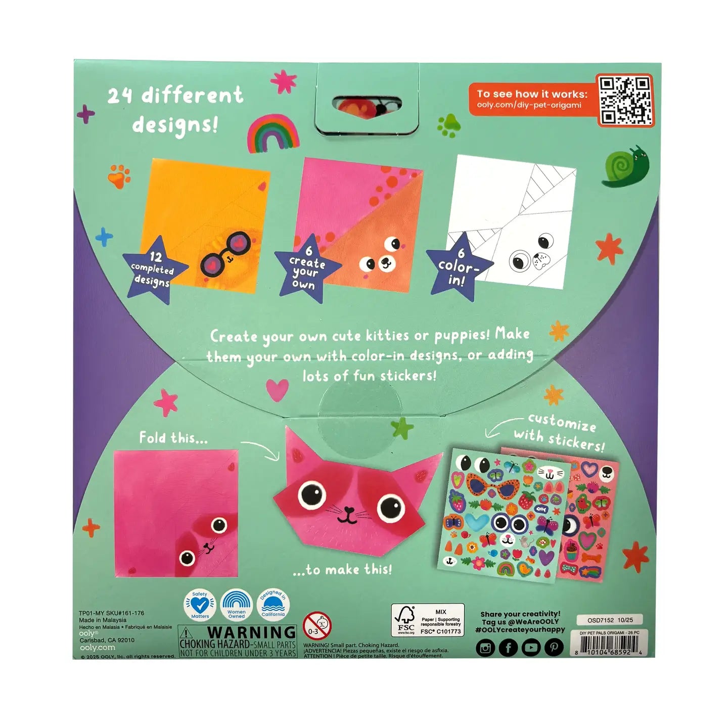 OOLY D.I.Y. Pet Pals Origami - Set of 24 Designs