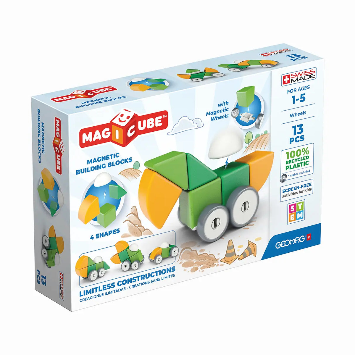GEOMAGWORLD USA Geomag™ Magnetic Toy Magicube Shapes 13 Piece Playset
