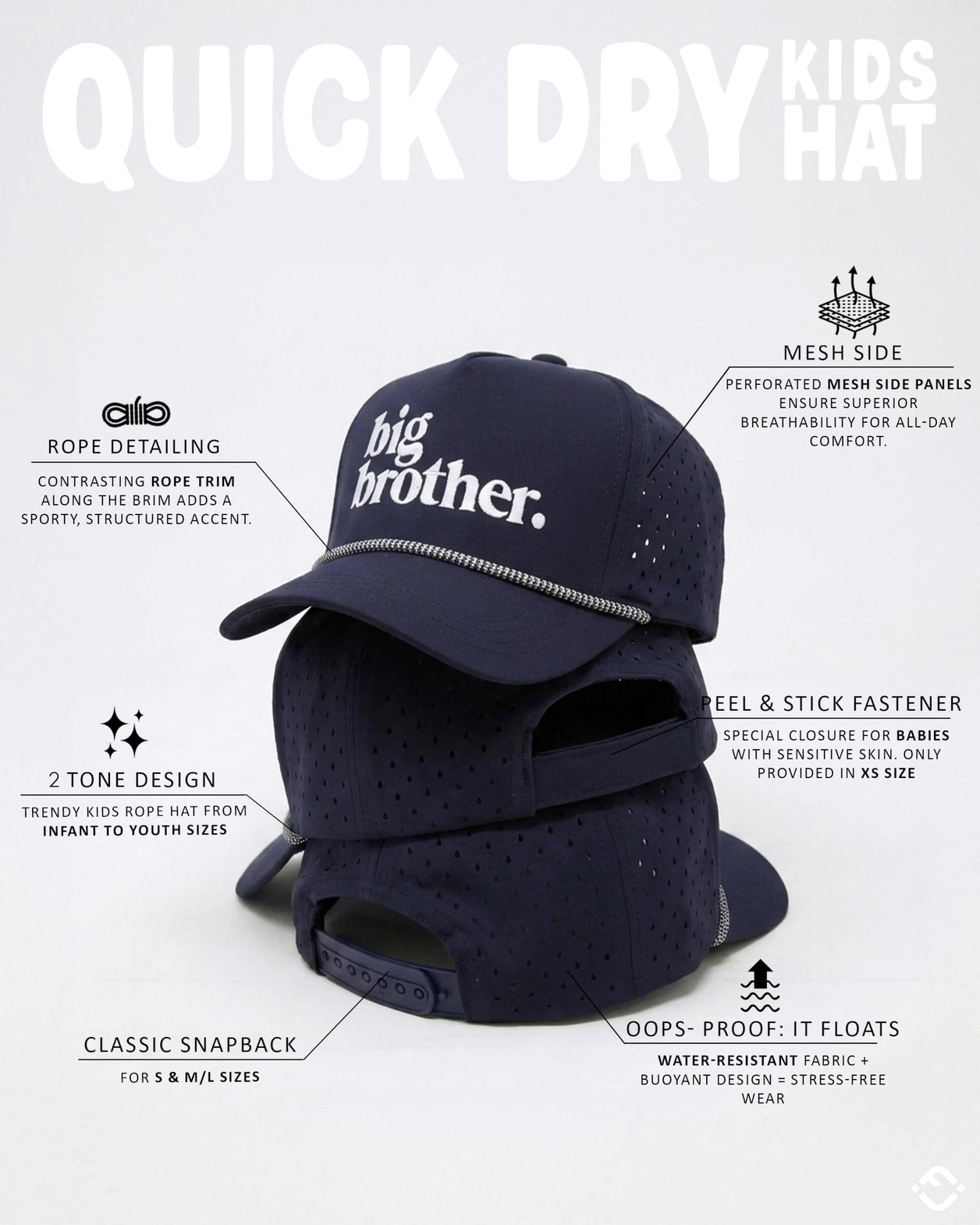 Funky Junque Golf Hat - Big Brother - Navy