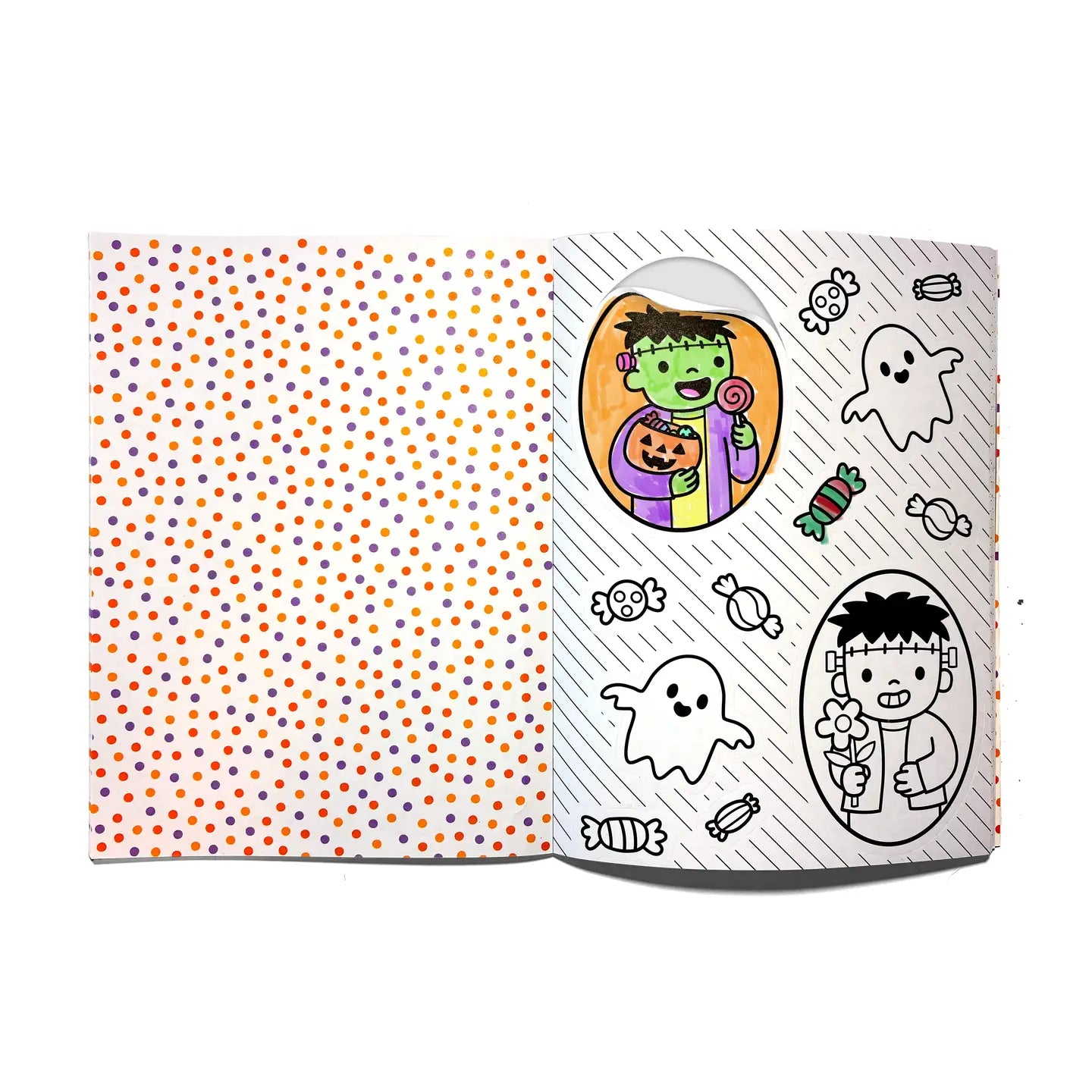 OOLY Stickiville Color-In' Sticker Book - Cute N Spooky Doodles - 30 Sheets