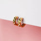 Pierced Co Diamond Checkered Huggies