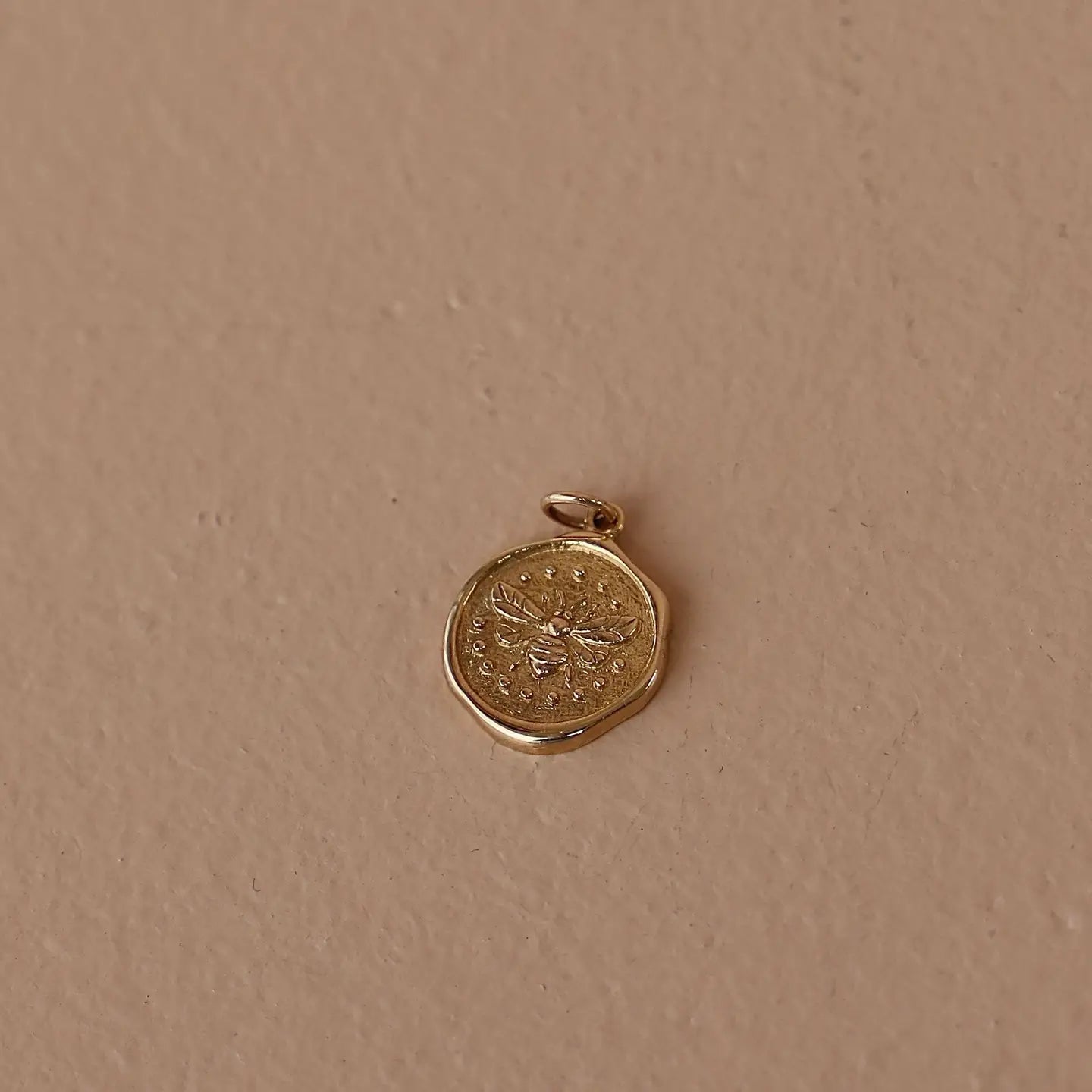 Katie Waltman Jewelry Gold Wax Seal Bee Charm