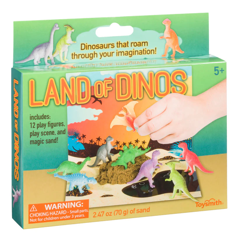 Toysmith Land Of Dinos Prehistoric Dino Diorama Magic Sand and Play Set