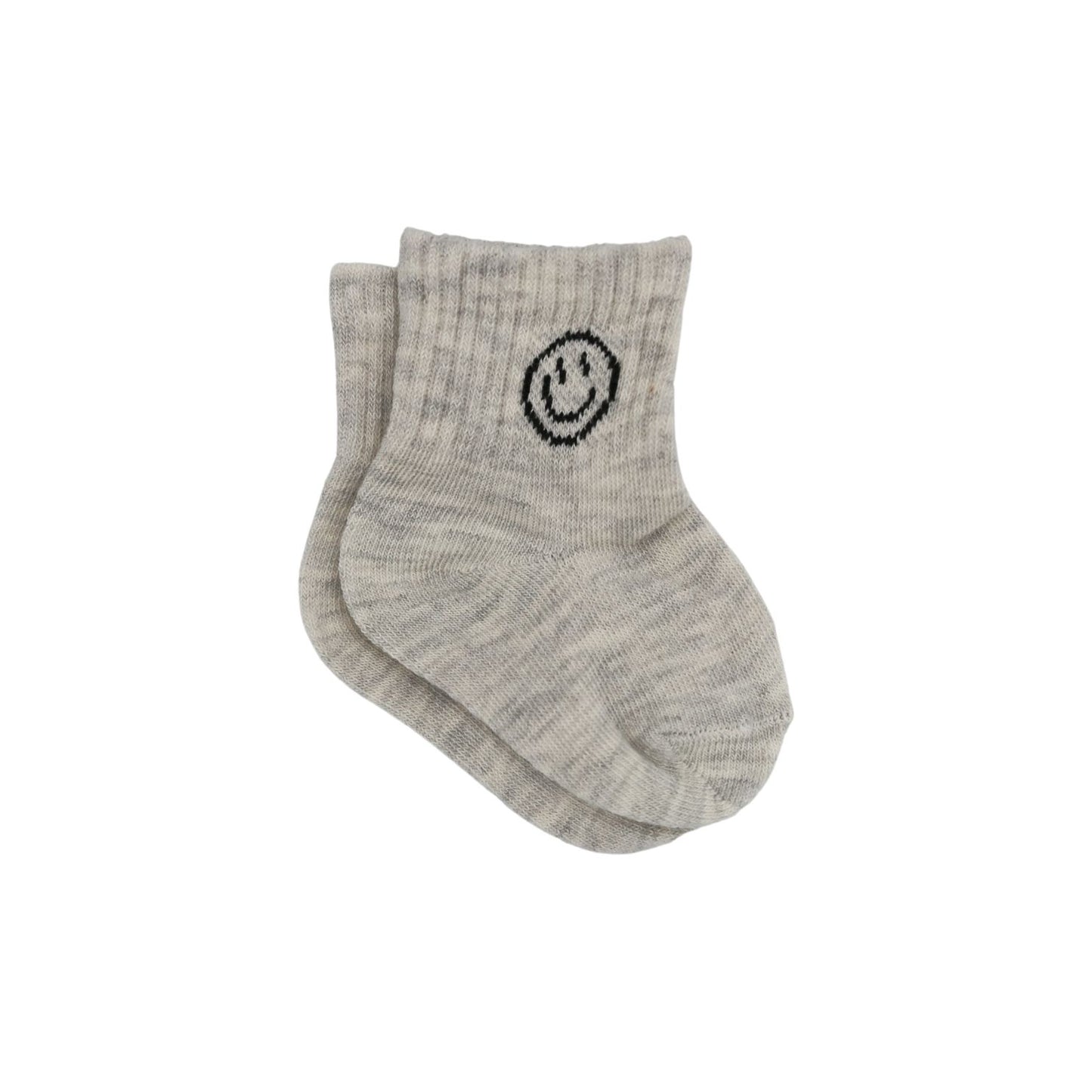The Baby Cubby Smiling Face Socks - Light Grey