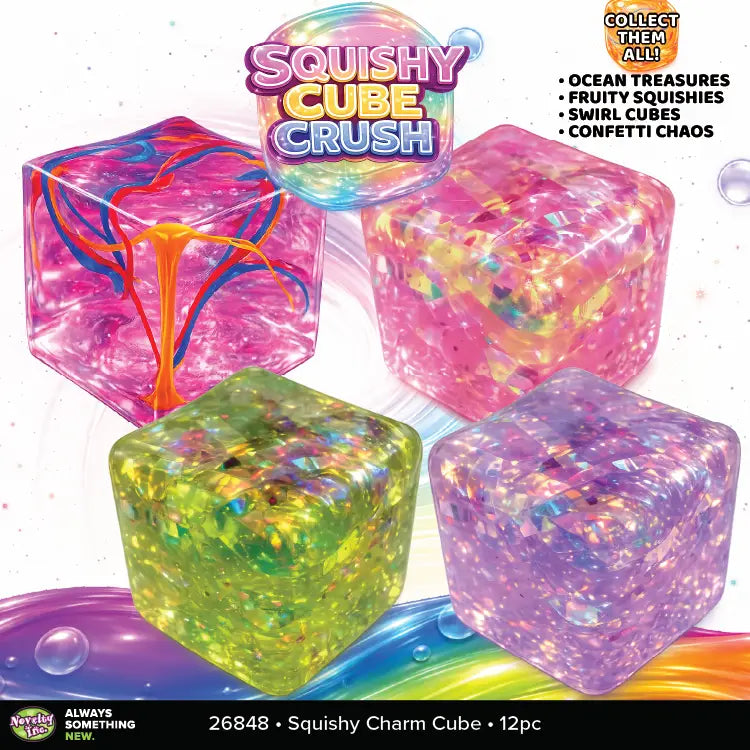 Novelty Brands Fun Doh Squishy Charm Cube Fidget Toy  - 1 Pc Random Variety