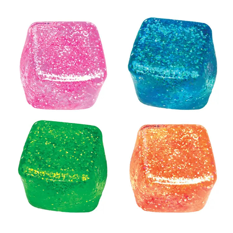 Novelty Brands Fun Doh Glow in the Dark Squishy Sparkle Cube - 1 Pc Random Variety