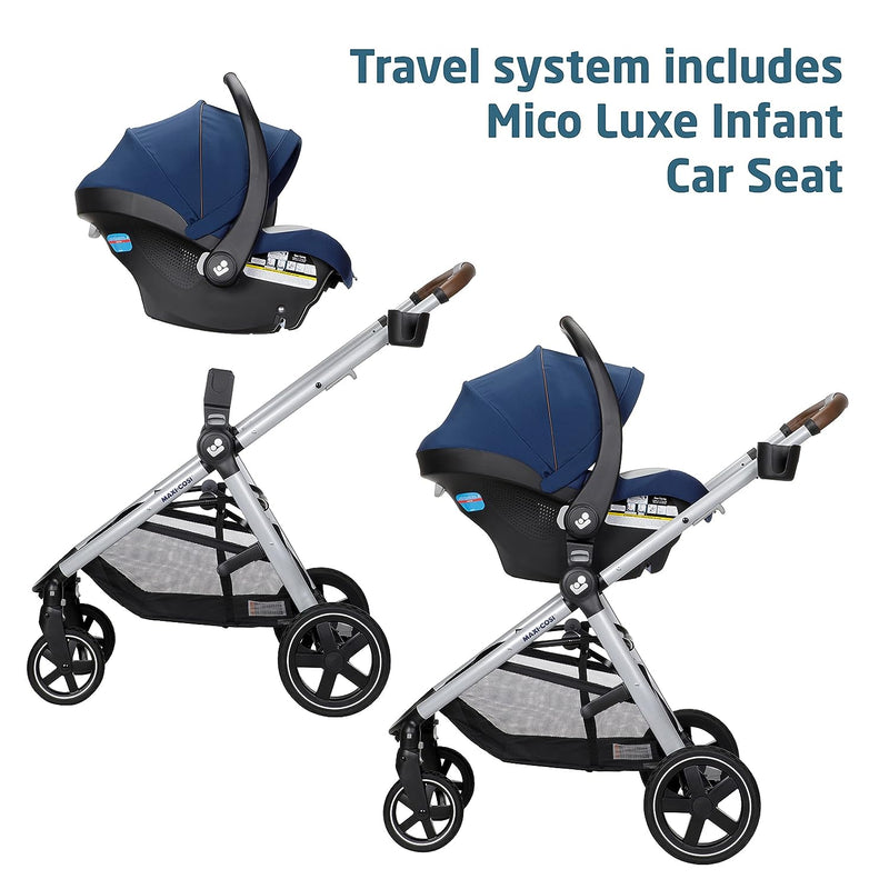 maxi cosi zelia 5 in 1 modular travel system stroller Maxi-Cosi Zelia Luxe 5-in-1 Modular Travel System, New Hope Navy