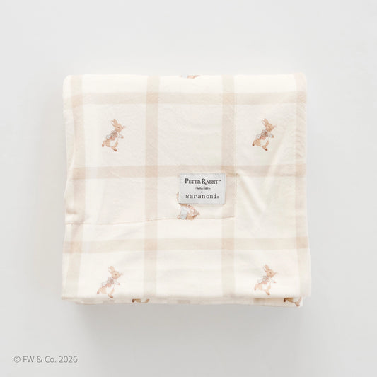 Saranoni Peter Rabbit Minkky Stretch Receiving Luxe Blanket