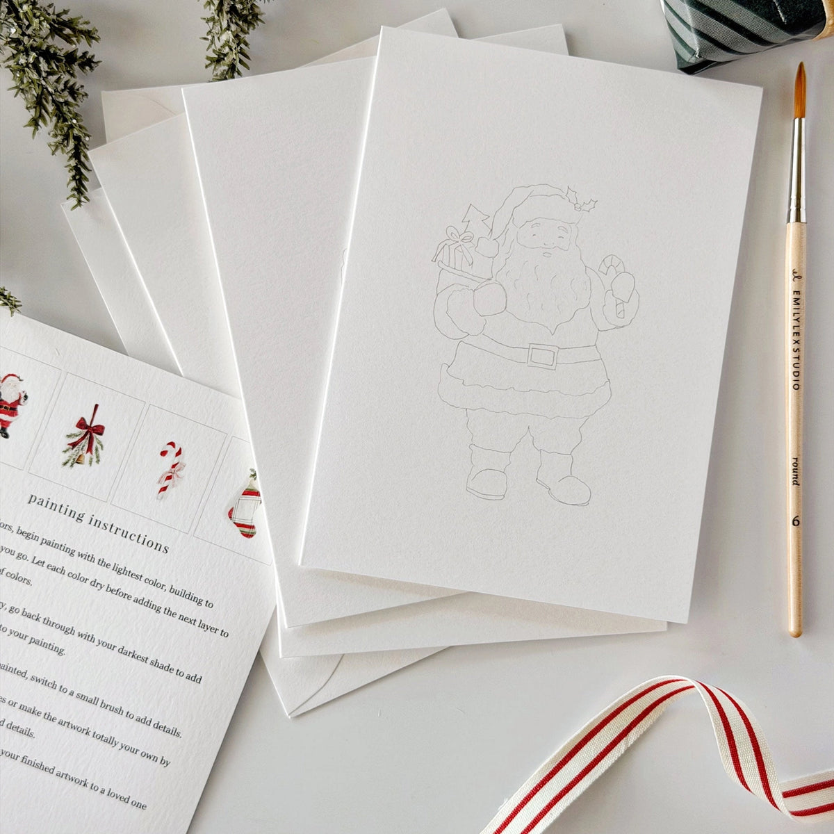 Emily Lex Studio Classic Christmas Paintable Notecard