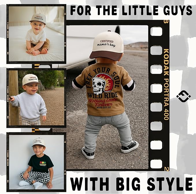 Funky Junque Two Tone Cap Certified Mamas Boy - Brown/beige