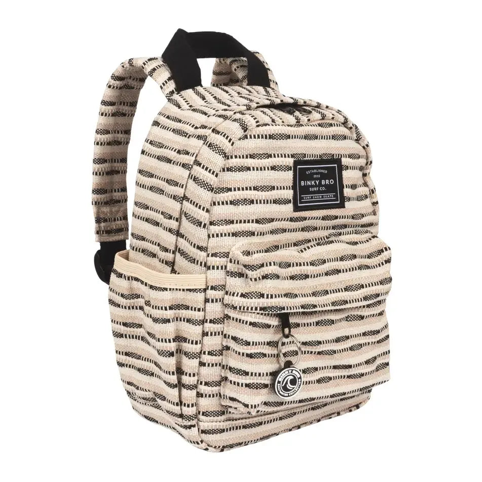 BinkyBro Kids Backpack (Black Striped Canvas)