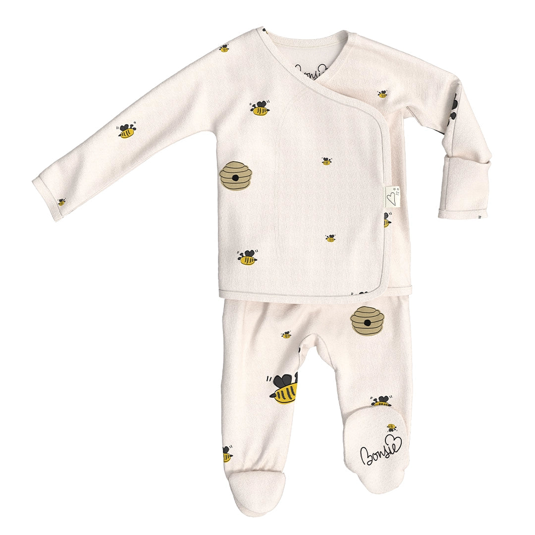 Bonsie Skin to Skin Babywear Footie - Bees & Honey
