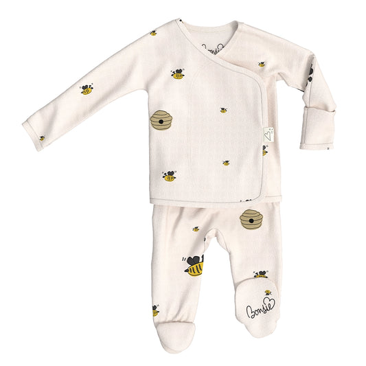 Bonsie Skin to Skin Babywear Footie - Bees & Honey