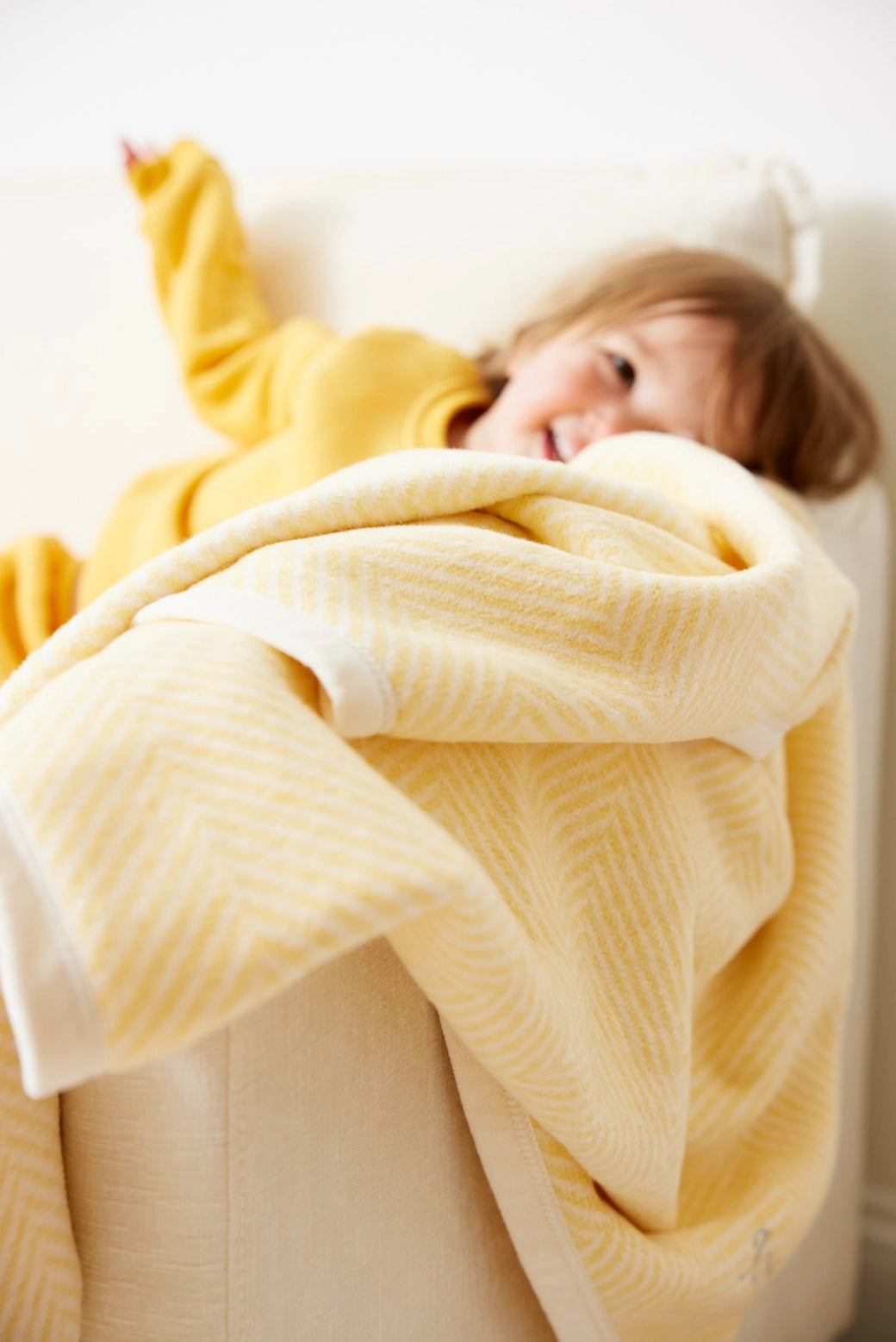 ChappyWrap Harborview Herringbone Butter Yellow Mini Blanket