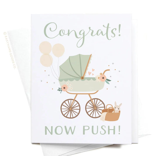 Easyhand Goods Now Push Baby Stroller Greeting Card