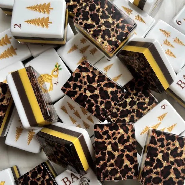 The Southern Peacock Leopard American Mahjong Tile Set