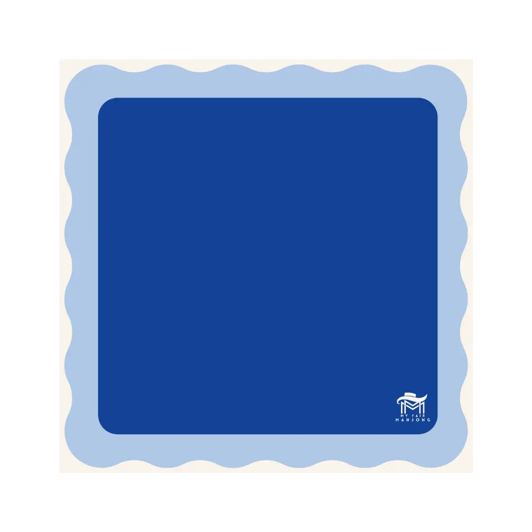 My Fair Mahjong Mahjong Mat - Cobalt Center / Blue Scallop