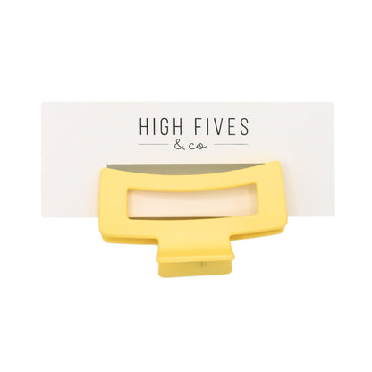 High Fives Women's Rectangle Claw Clip - Medium - Pastel Yellow