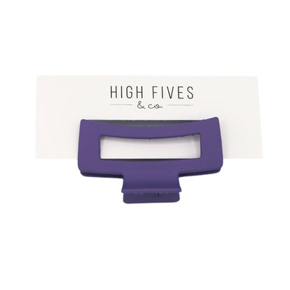 High Fives Women's Rectangle Claw Clip - Medium - Dark Purple Grey