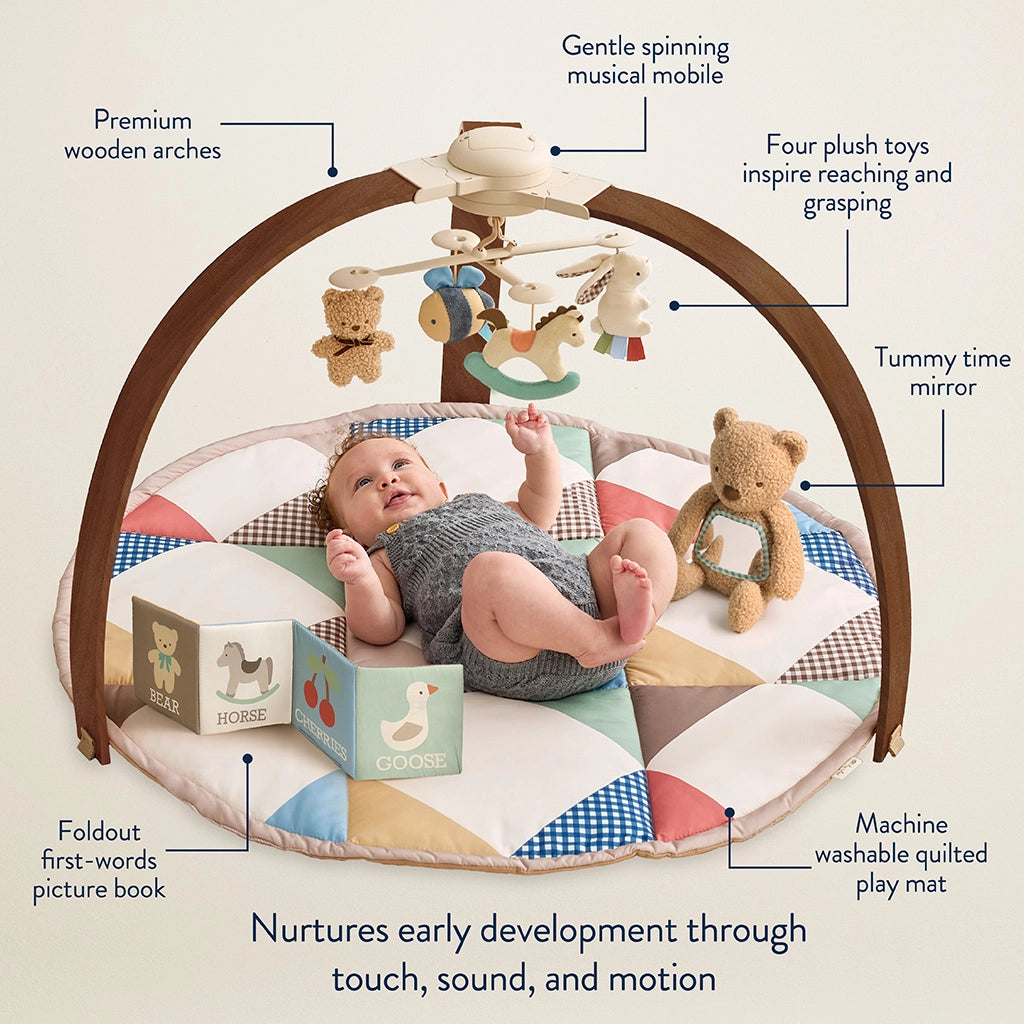 Itzy Ritzy Music & Motion Activity Gym with 4 Plush Toys