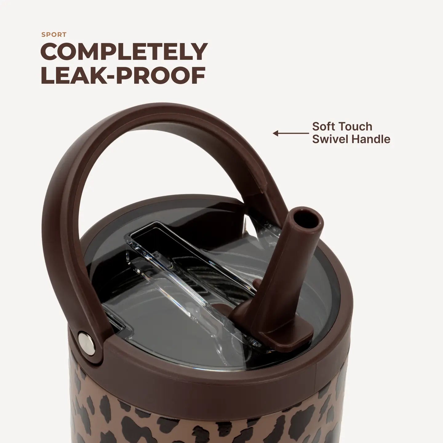 HydroJug Brown Leopard 40 Oz Sport Water Bottle