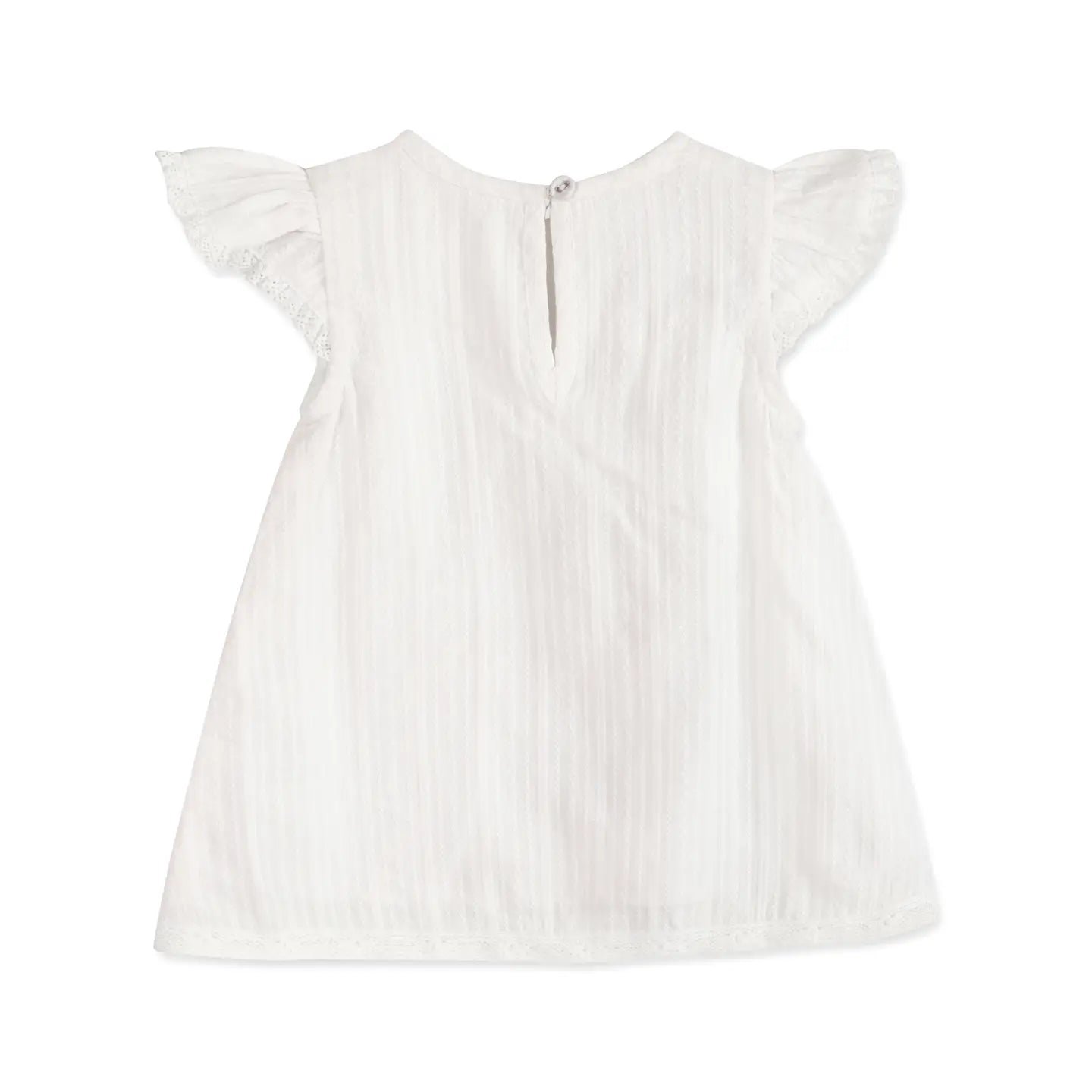 Viverano Organics Noelle Dobby Organic A Line Baby Dress + Bloomer - White