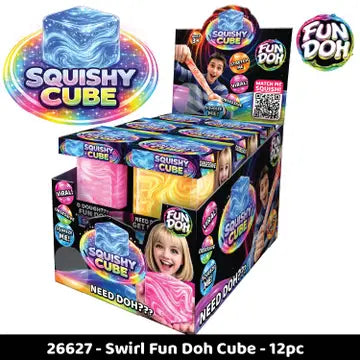 Novelty Brands Fun Doh Swirl Squishy Cubes Viral - 1 Pc Random Variety