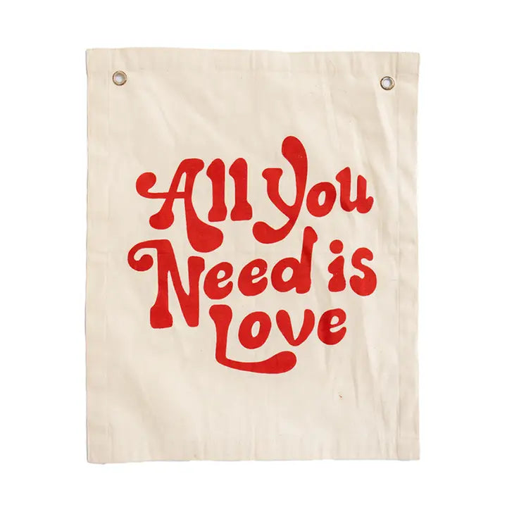 Imani and kids All You Need Is Love Canvas Banner